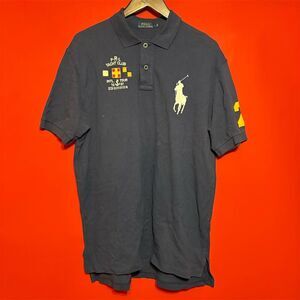 Polo Ralph Lauren Men's‎ L Blue Embroidered Yacht Club Polo Shirt